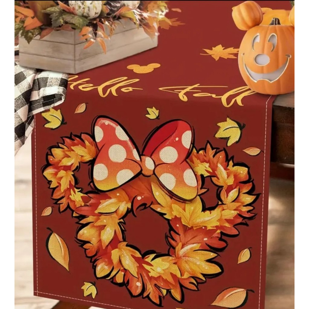 Table Runner, Fall, Red, 13x48 inch - Picture 3 of 4